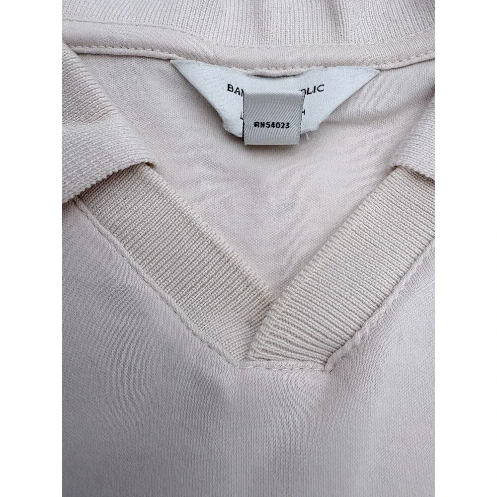 Banana Republic Polo Shirt Men’s Med Beige Luxe Touch Performance Short Sleeve